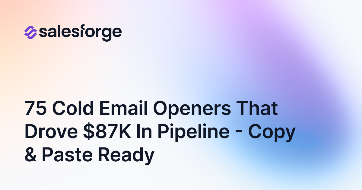 Experience Cold Email Openers That Actually Get Replies